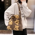 thumbnail image 1 of De moda exquisita bolsa de compras bonito estampado de osoBolsa de Ehuebsd mujer de moda de otoño Tote de felpa bolso de hombro, 1 of 9