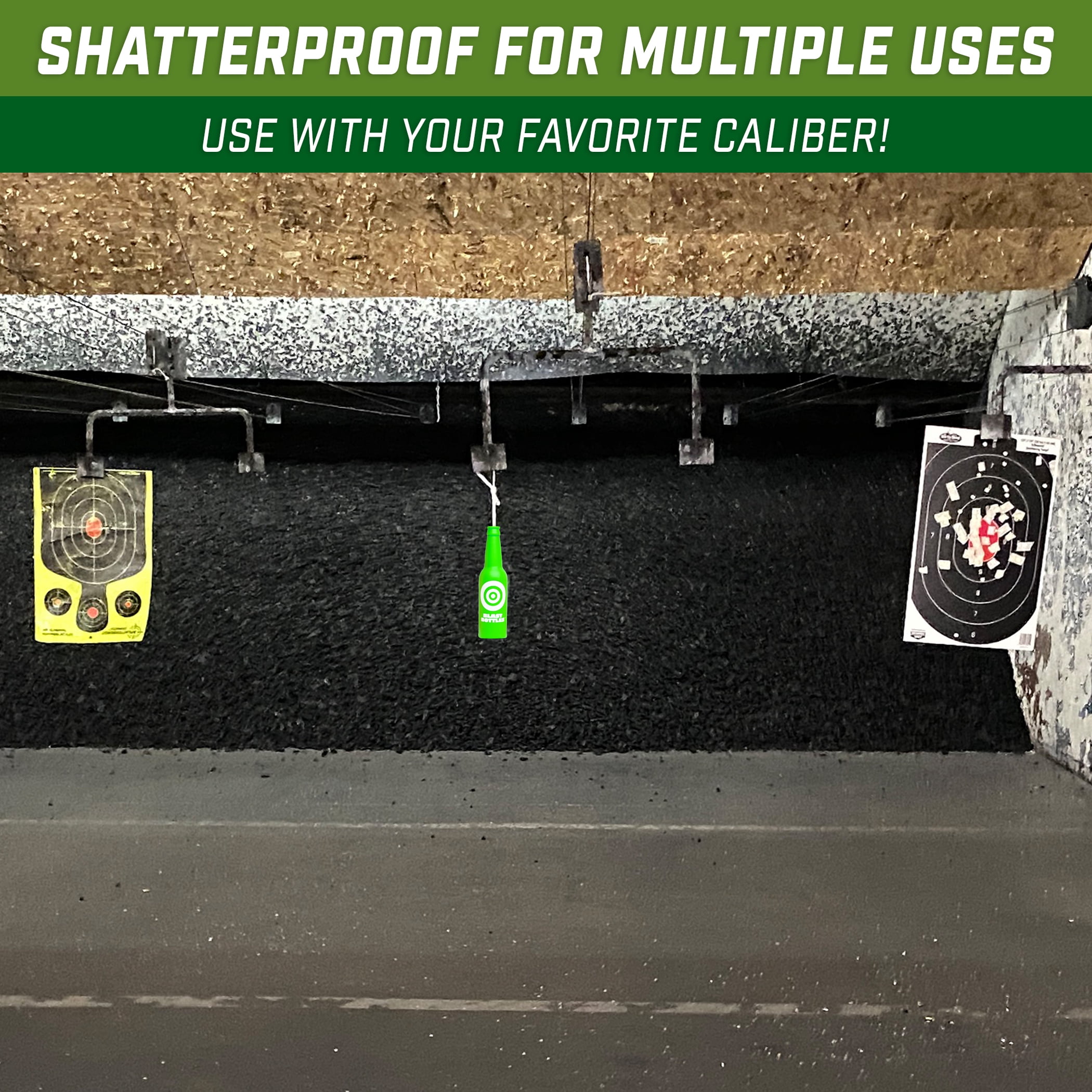 GoSports Outdoors Blast Bottles - 6 Shatterproof Bottle Shooting Targets