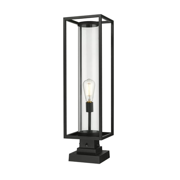1 Light Outdoor Pier Mounted Fixture Frame Finish Black