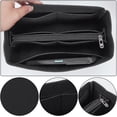 thumbnail image 3 of Felt Tote Bag Insert Organizer Felt Handbag Organizer Multiple Compartments Toiletry Bag Insert Interior Shaper Detachable Rectangle Bag In Bag for Speedy 30 Neverfull PM Black, 3 of 9