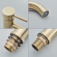 thumbnail image 5 of Elegant Bathroom Faucet, Solid Brass Construction For Hot & Cold Mixing, Drip-Free Performance By High-Quality Ceramic Cartridge, Easy Installation For Single Hole Sink, Brushed Gold Finish, 5 of 5