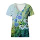 thumbnail image 4 of Moda Mujer Cuello en V Manga corta Impresión Jersey Blusas sueltas Tops Camiseta OAVQHLG3B Store lin121212, 4 of 4