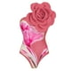 thumbnail image 4 of Gibobby Trajes de Baño para Mujer Traje de baño de 1 pieza para mujer+1 pieza para cubrir traje de baño de dos piezas con estampado vintage Monokini Biki(Rosa,CH), 4 of 5