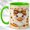 Green, variant on Plaid Bow Duck Coffee Mug, Cute Autumn Mug, Ceramic 11 oz