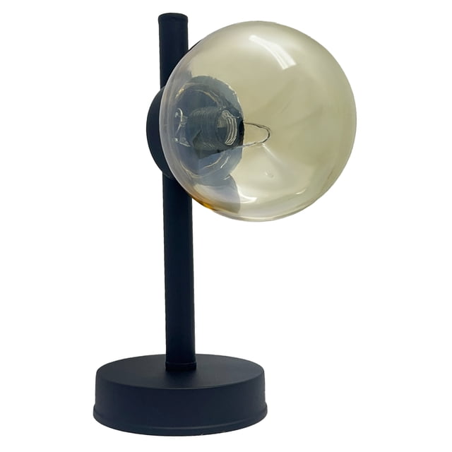 Lampara De Mesa, Luz Ideal Vintage Pantalla De Cristal Ámbar.
