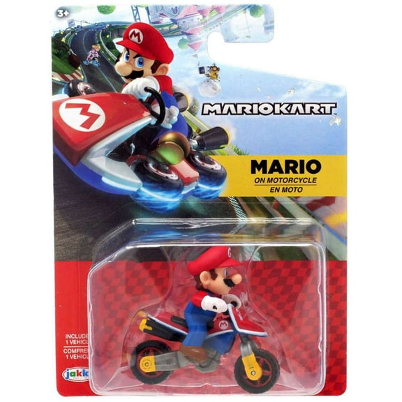 Super Mario Bros. Mario Kart 8 Riding Bike Action Figure, 2.5"