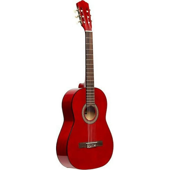 3/4 classical guitar with linden top, red