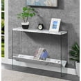 thumbnail image 1 of Convenience Concepts SoHo Table Console en V avec Tablette, Fini Bois Marbre Blanc, 1 of 6
