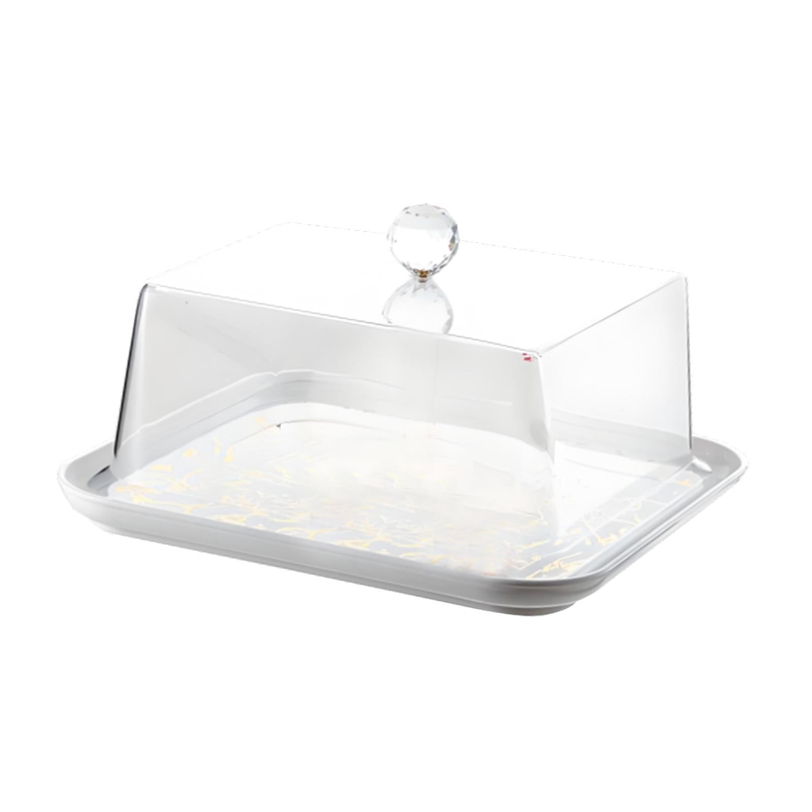 CUTICATE Acrylic Cake Cover Clear Acrylic Pastry Display Case for Birthday Square gold M