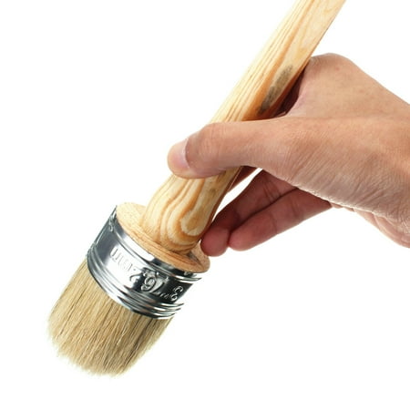 Round Painting - 50mm Dia Wooden Handle Round Bristle Chalk Oil Paint Painting Wax Brush Artist