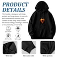 thumbnail image 4 of Women's Long Sleeve Hoodie Pullover with Pockets - Heart Design Revealing Spider Orange Gradient Stylish & Unique, 4 of 7