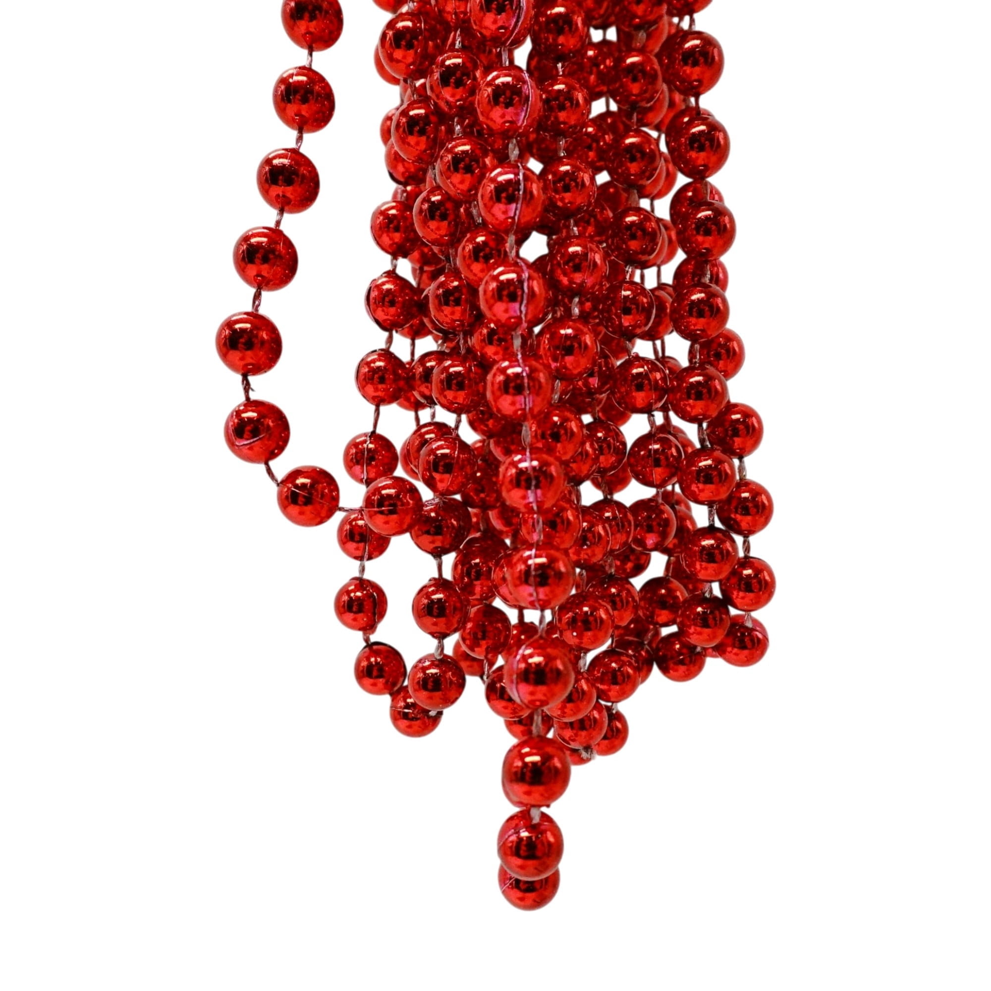 Plastic Metallic Bead Christmas Garland, Red, 18', by Holiday Time