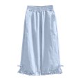 thumbnail image 3 of Rvasteizo Girls Elastic Waist Pants Ruffled Hem High Waist Wide Leg Fall Winter 5-15Y Kids Trousers 7 Years, 3 of 5