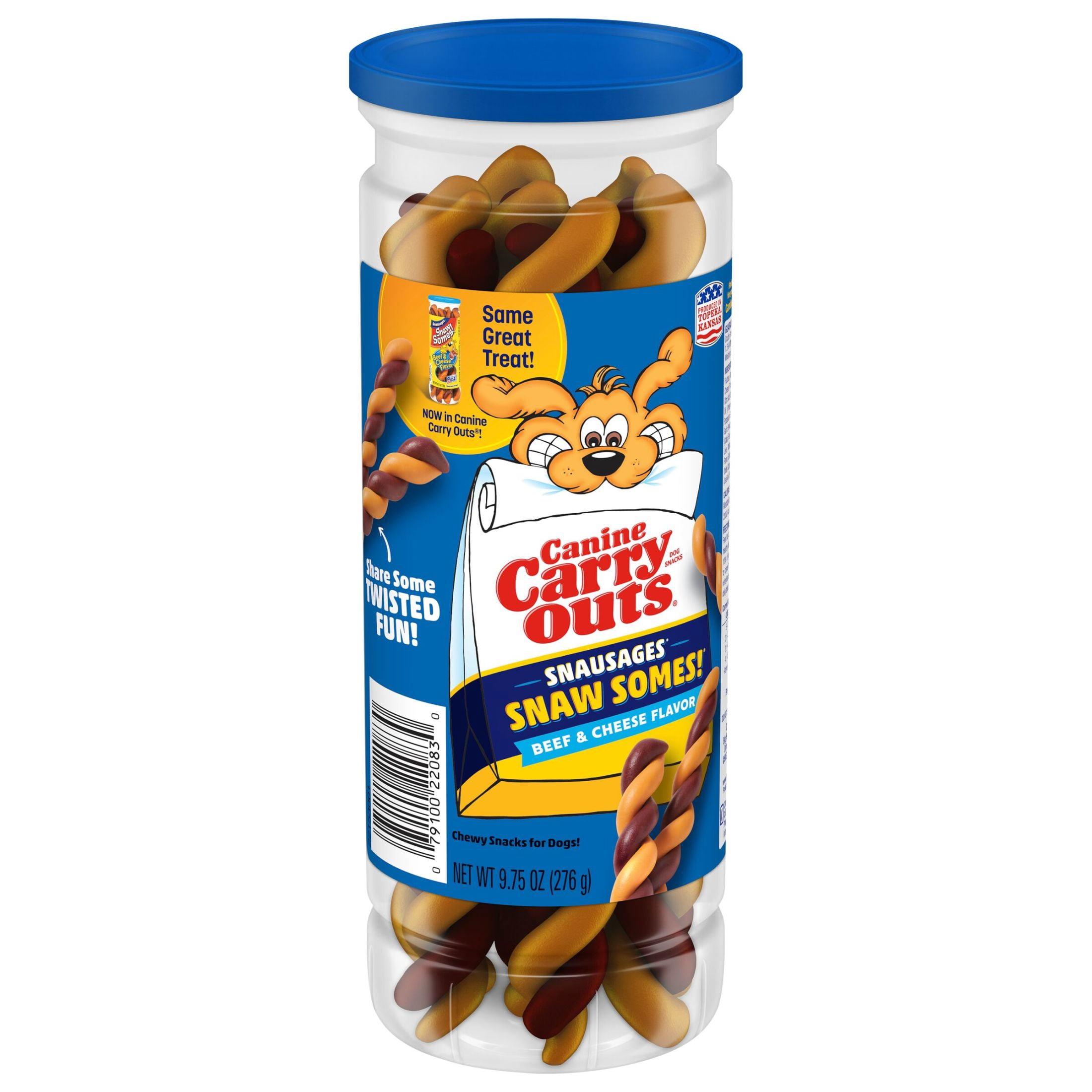 Canine Carry Outs Snausages Snaw Somes! Chewy Dog Treats, Beef & Cheese Flavor, 9.75 ozs
