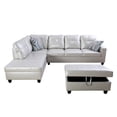 thumbnail image 3 of Star Home Living Corp Ben Faux Leather Left Sectional Sofa in Silver Powder, 3 of 4