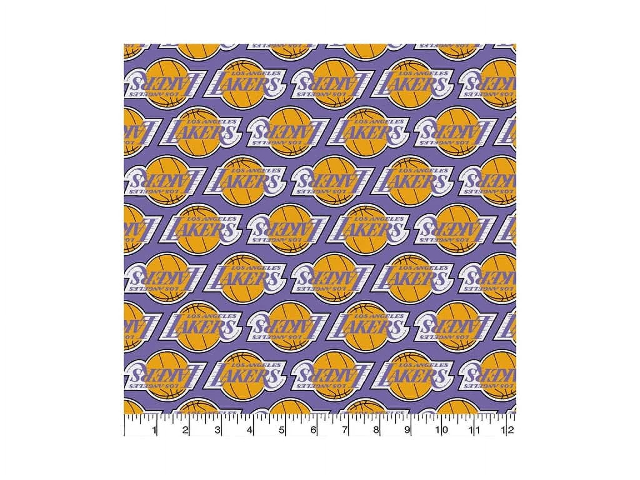 NBA Los Angeles Lakers Camo Cotton Fabric (2 Yards Min.) - Team Cotton Fabric - Fabric