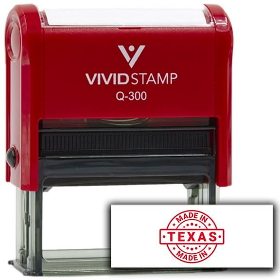 All Quality Made In Texas Self-Inking Rubber Stamp (Red Ink) - Q-300