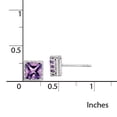 thumbnail image 2 of Primal Silver Sterling Silver Rhodium 6mm Polished Amethyst Post Earrings, 2 of 4