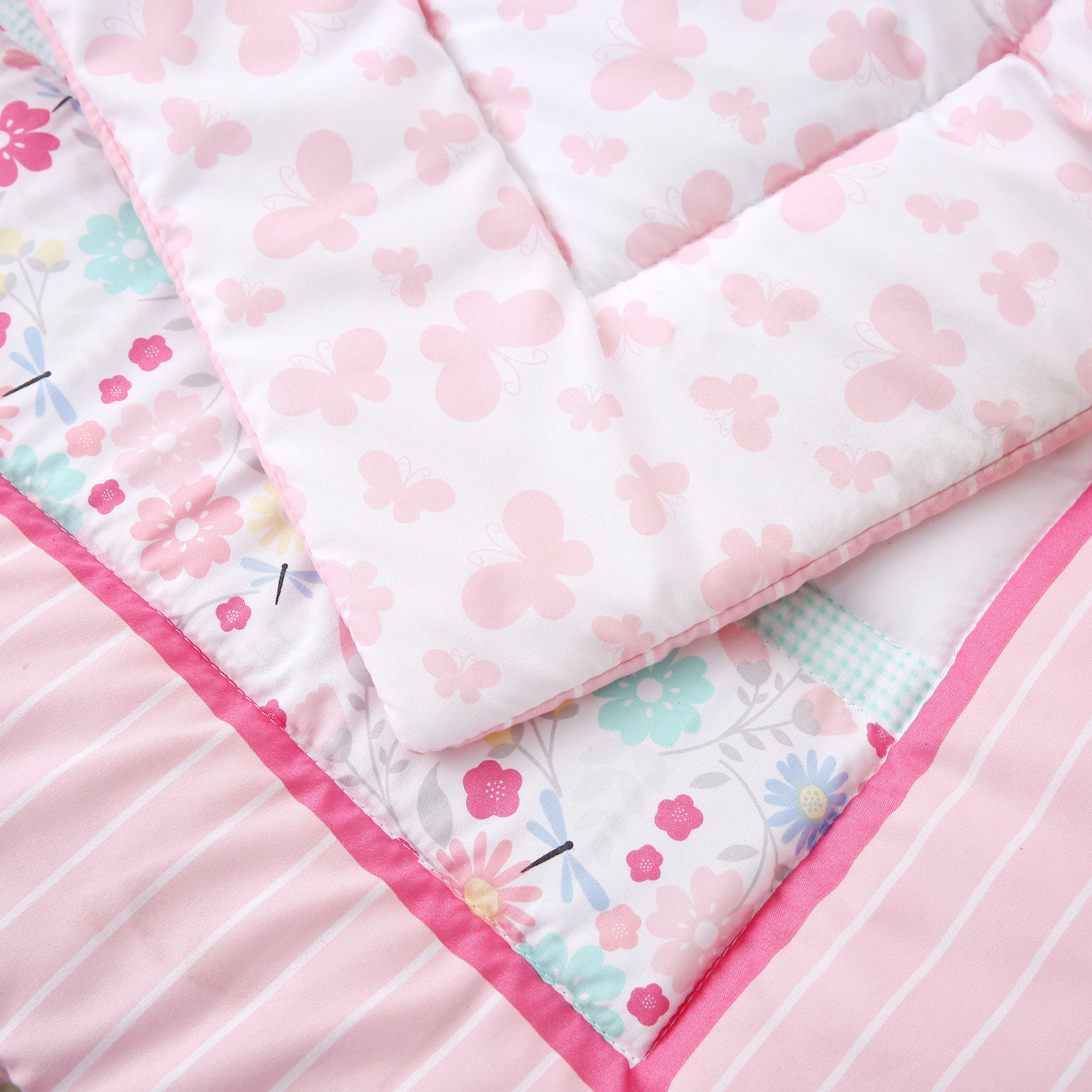 Sweet Baba Belle Elephant 3 PC Crib Bedding Set, Pink Crib Set for Baby Girls