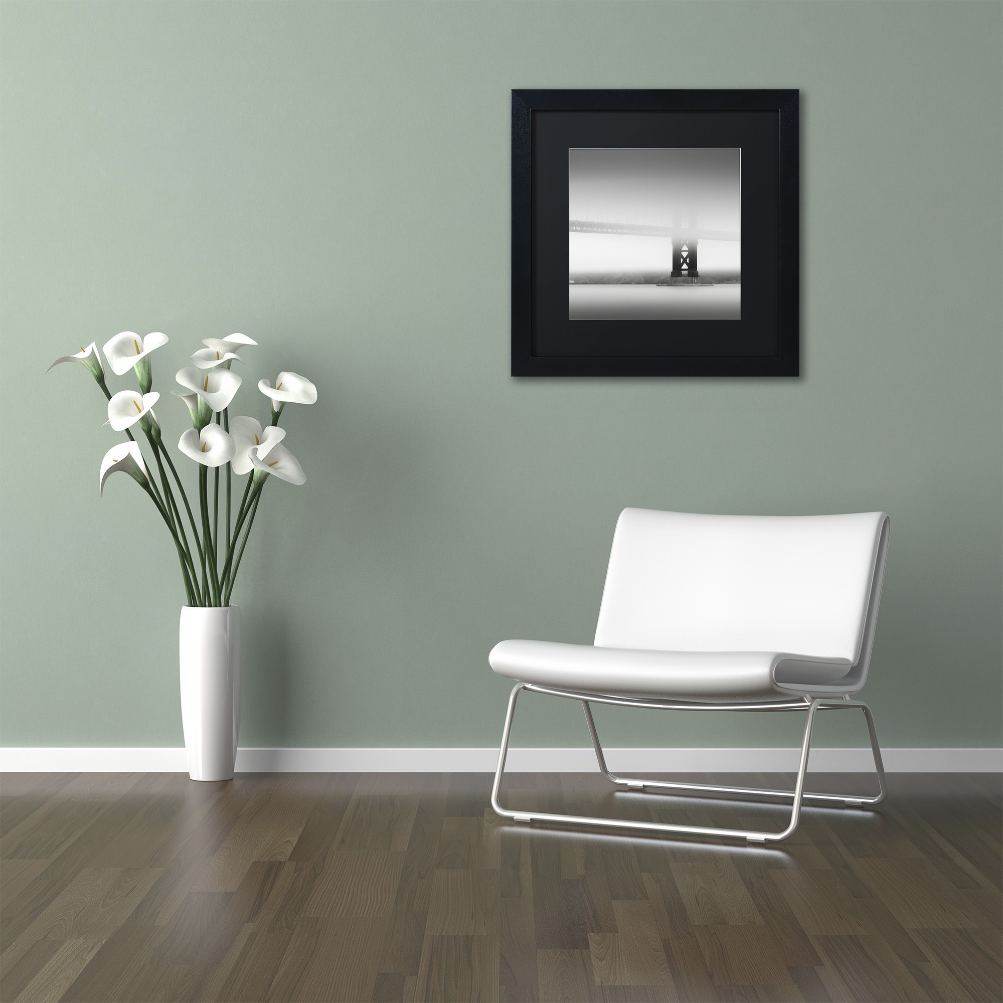 Trademark Fine Art "Golden Gate" Canvas Art by Dave MacVicar, Black Matte, Black Frame