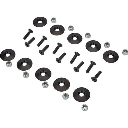Aluminum Race Car Body Mounting Sheetmetal Washer Kit, Black
