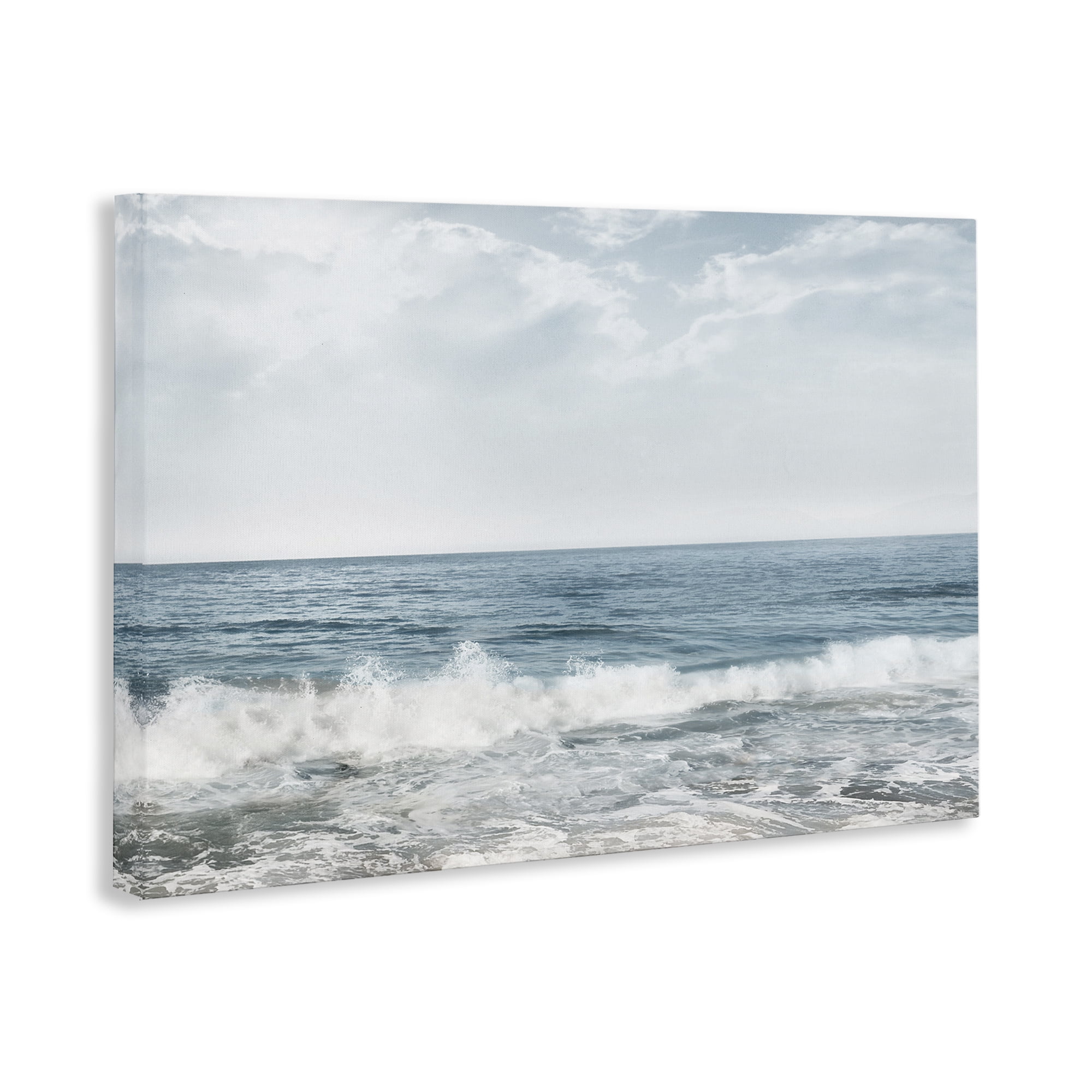 Stupell Industries Splashing Waves Beach Landscape Photography Gallery Wrapped Canvas Art Print Wall Art, 36 x 24