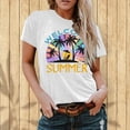 thumbnail image 2 of Fesfesfes Womens Short Sleeve Workout Tops Women Summer Regular Print Regular Women Round Neck Short Sleeves Top Tshirts for Women 10(XL), 2 of 5