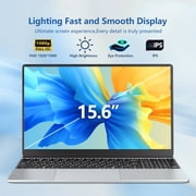 KUU 15.6 Inch 1920x1080 FHD IPS Laptop, Intel Celeron CPU 16GB 512GB SSD, Keyboard Backlight Business Laptops Computer,Windows 11 Silver