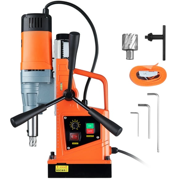 VEVOR Magnetic Drill, 1550W 1.57" Boring Diameter, 2922lbf/13000N Portable Electric Mag Drill Press with Variable Speed, 500 RPM Drilling Machine for any Surface Home Improvement Industry Railway