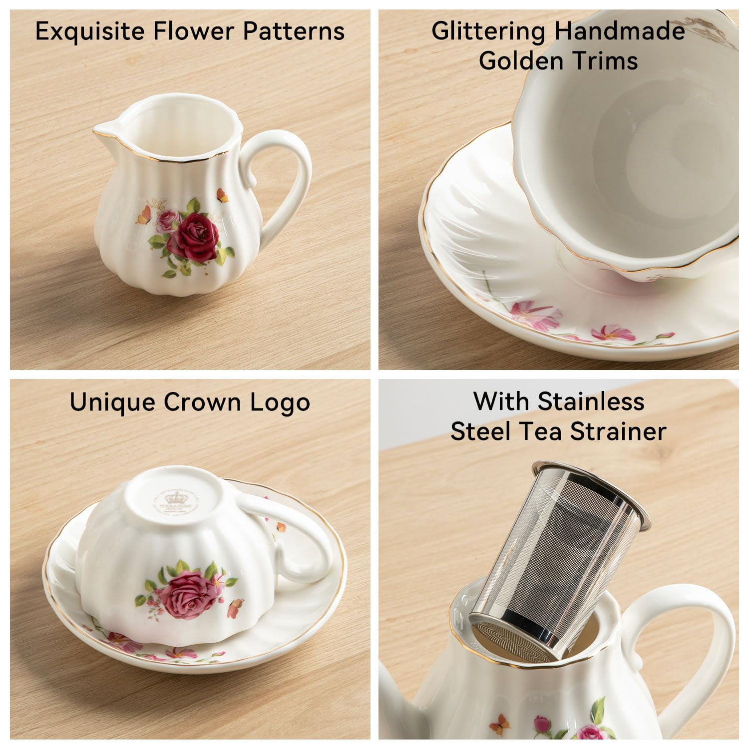 Sweejar Home Set Da Tè In Porcellana British Royal Series, Tazze E