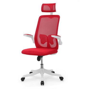BEZT 46.5-50.5'' Adjustable Office Swivel Task Chair,Ergonomic High Back Mesh Seat with Backrest,Red