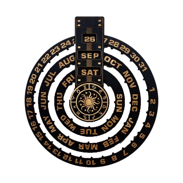 Tablero de tallado de madera Zulema calendario colgante circular montado en la pared