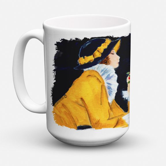 Carolines Treasures SS8537CM15 Lady with her Maltese Coffee Mug 15 oz 15 ounce multicolor