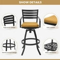 thumbnail image 6 of Pellebant Set of 2 Outdoor Cast Aluminum Swivel Bar Stool with Cushion in Echo Teak, 6 of 8