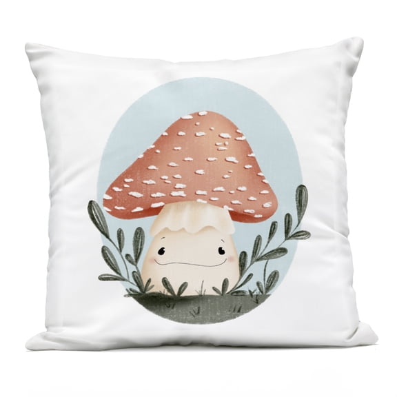 Stupell Industries Smiling Mushroom In Nature Design by Sarah Hickman Outdoor Printed Pillow