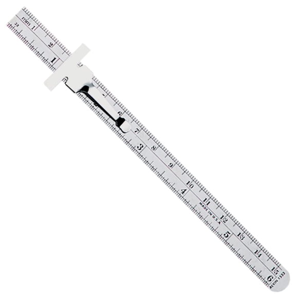 Alvin Regla De Bolsillo Métrica De Acero Inoxidable De 6 Pulgadas Modelo 1532 Regla De Bolsillo Pequeña Y Medidor De Profundidad Con Herramienta De Clip De Bolsillo De Metal Para Mejoras En El Hogar R