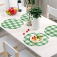 thumbnail image 4 of GZHJMY St. Patrick's Day Round Braided Placemats Set of 6 Green and White Plaid Round PVC Woven Place Mats Indoor Washable for Kitchen Dining Tables 15 inch Heat Resistant Round Table Mats, 4 of 7