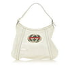 Pre-Owned Gucci Web Britt Shoulder Bag Patent Leather White