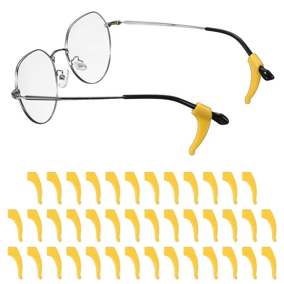 Uxcell Glasses Ear Grip, Anti-Slip Silicone Holder, 20 Pair Yellow for Eyewear Retainers Eyeglasses Holder