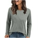 thumbnail image 3 of Camisas holgadas,Camiseta de manga larga a rayas para mujer, corte holgado e informal, mezcla de poliéster, talla mediana, sopatenor, 3 of 9