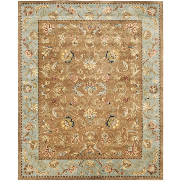 SAFAVIEH Bergama Michayla Traditional Wool Area Rug, Brown/Blue, 9'6" x 13'6"