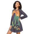 thumbnail image 3 of FORMRS Womens Long Sleeve Nightgowns Crew Neck Sleep Shirt Soft Pajamas Sizes S-3XL, Abstract Animals, 3 of 8
