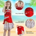 thumbnail image 4 of Jurebecia Girl  Costume Princess Dress up Toddler Kids Halloween Christmas Cosplay Two-Pieces Crop Top Tassel Skirt Set Red Age 4T(3-4Years), 4 of 14