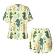 thumbnail image 5 of Lsque Seahorse Women's Short-Sleeved Pajama Set - 2 Piece Soft and Lightweight Sleepwear Set-, 5 of 9