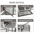 thumbnail image 3 of PETSCOSSET Chicken Coop with Run - 2-Story Wooden Chicken Tractor with Nesting Box - Gray, 3 of 9