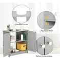 thumbnail image 5 of Bonnlo Pedestal Under Sink Storage Bathroom Vanity with 2 Doors Traditional Bathroom Cabinet Space Saver Organizer 23 5/8" x 11 7/16" x 23 5/8" (L x W x H) (Grey), 5 of 17