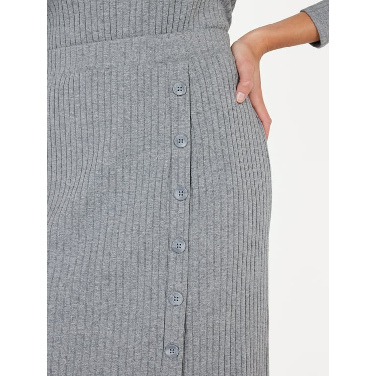 Sincere Heart Ribbed Grey Skirt - Small