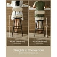 thumbnail image 7 of Set of 2 Modern Bar Stools with Back, 30-Inch Swivel Counter Height Stools, PU Leather Upholstery, Cream White Mid-Century Design, 7 of 7