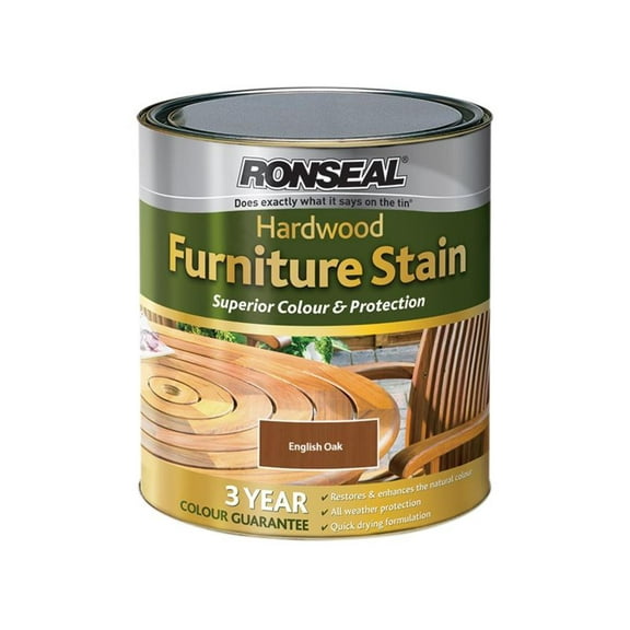 Ronseal - Ultimate Protection Hardwood Garden Furniture Stain English Oak 750ml