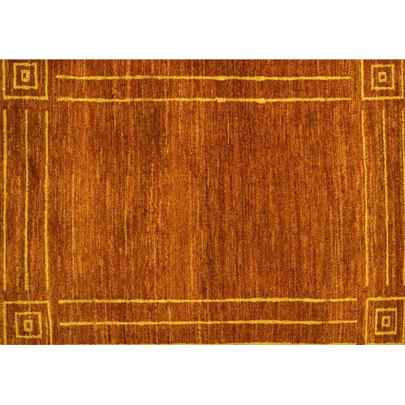 Ahgly Company Indoor Rectangle Abstract Yellow Modern Area Rugs, 6' x 9'